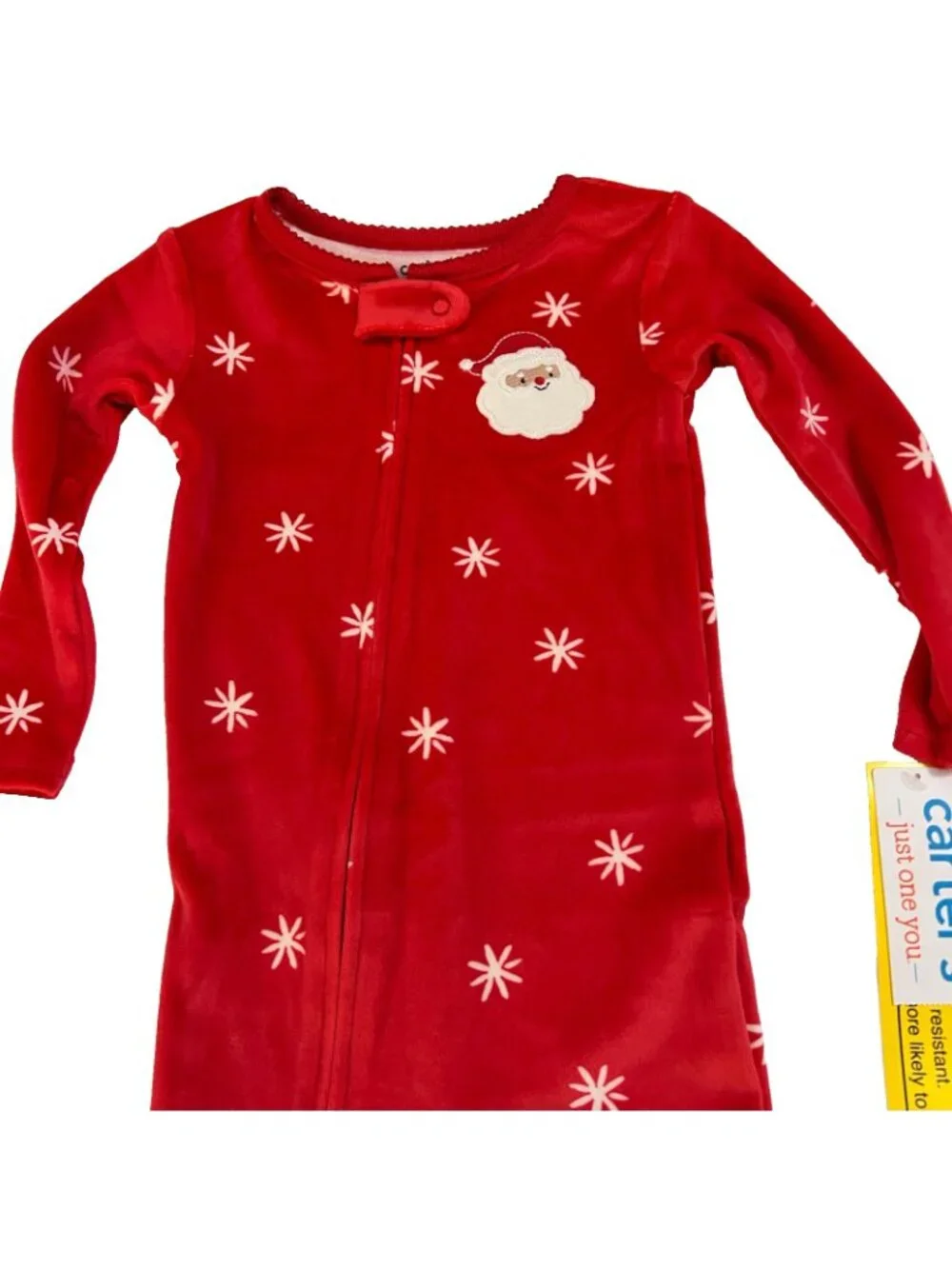 Carters Just One You Girls Santa Christmas Footed PJ Set of 2 Sz 12m NWT